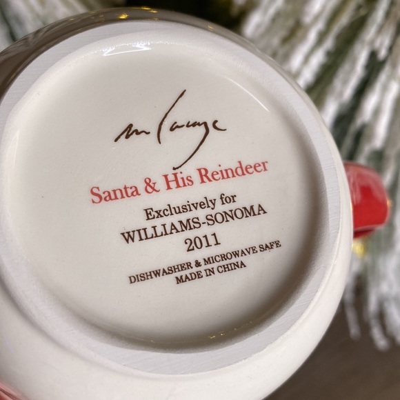 Williams Sonoma Marc Lacaze Designed Santa and his Reindeer Mugs - Set of 4 🎅🏻 - Picture 4 of 16